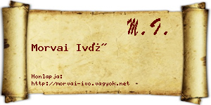 Morvai Ivó névjegykártya